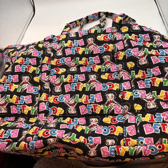 Betty Boop Retro Style Rainbow Colorful Y2K Tote Quilted Duffel Bag - Picture 7 of 13